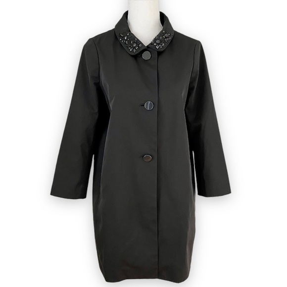 kate spade Jackets & Blazers - Kate Spade New York Embellished Beaded Collar Trench Franny Coat, size 4